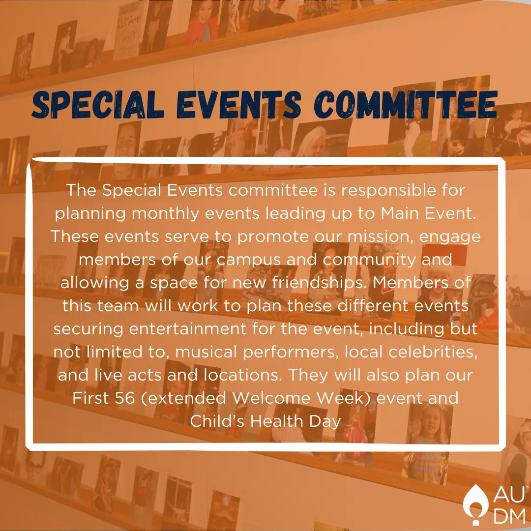Check out one of our new committees this year! Learn what Special Events committee will be doing for AUDM this year &amp; apply with the link in our bio!