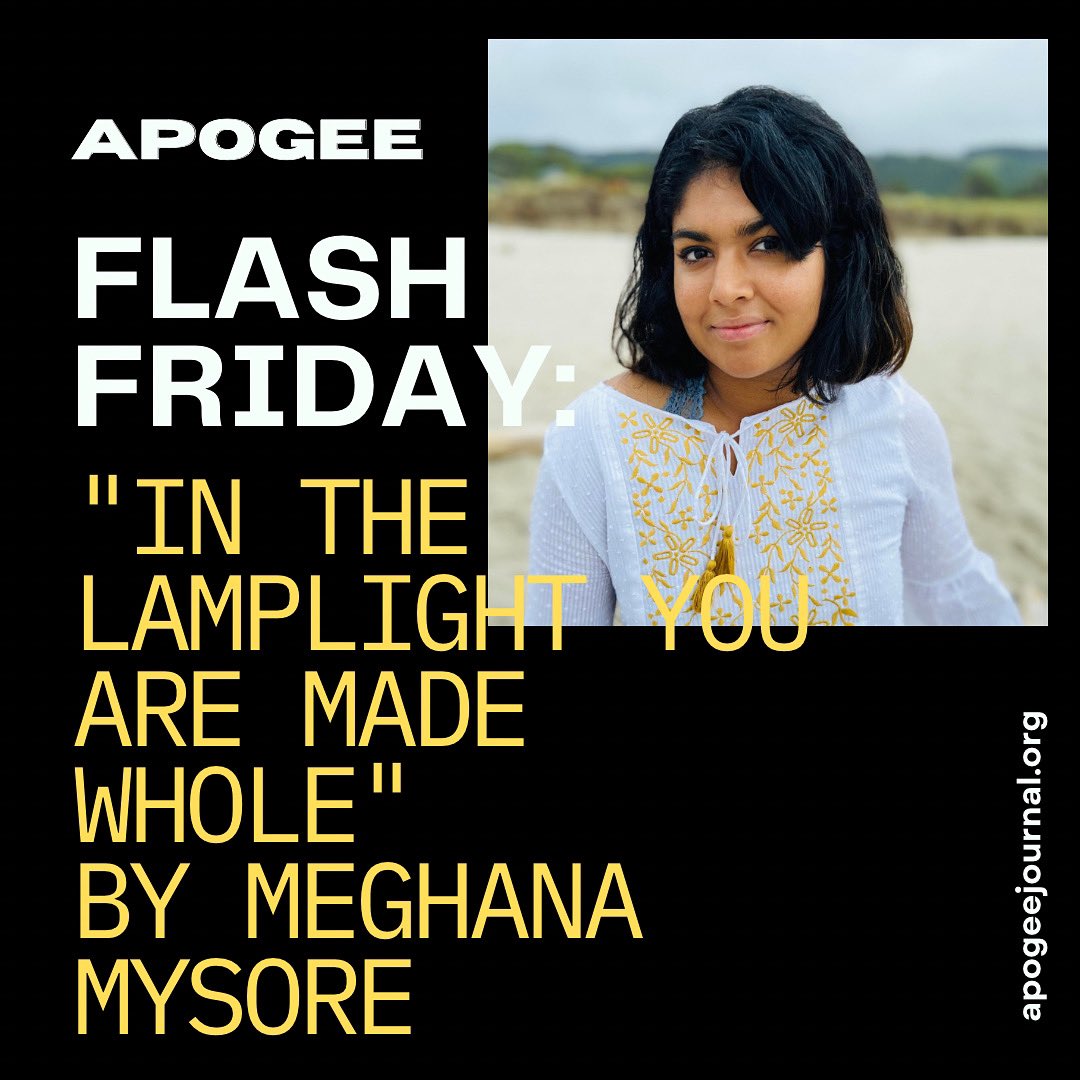 The new flash piece, "In the Lamplight You are Made Whole" by Meghana Mysore, is now available to read at apogeejournal.org.