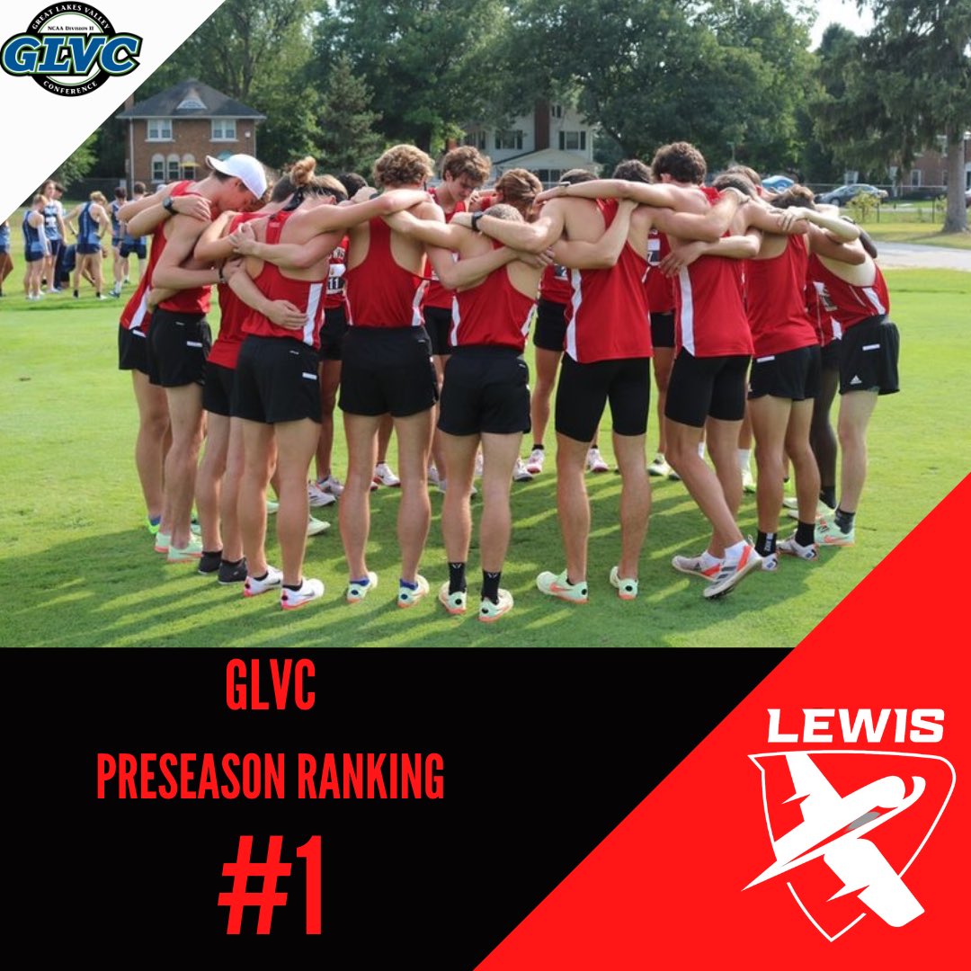 Humbled, Honored, and Thrilled to be ranked 1st in the GLVC preseason coaches poll. Our Lewis Men's XC team is ready after being picked by the conference coaches to win the @glvcsports men’s championship for the 3rd time in the past 4 years!  #flyasone #flighton #glvccc #d2xc