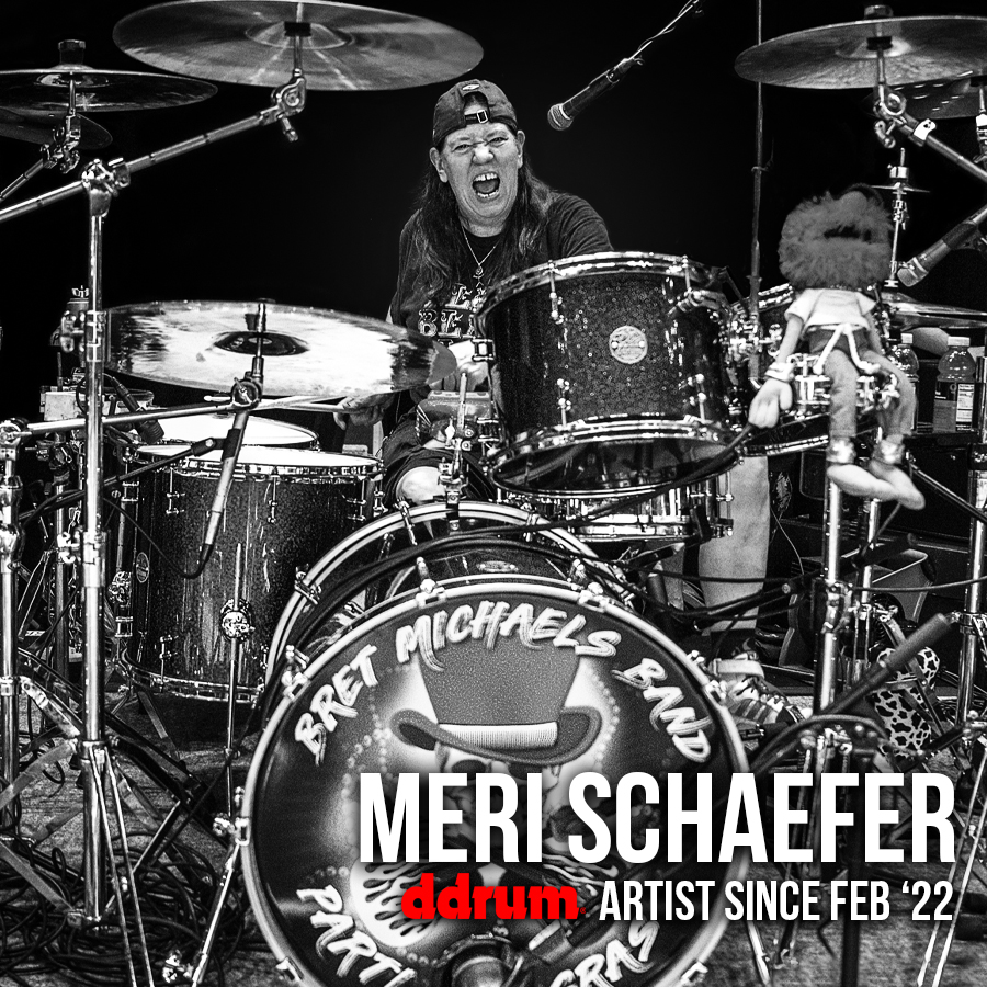#ddrum artist appreciation post for Bret Michaels drummer Meri Schaefer! Catch Meri on tour with Bret this summer!