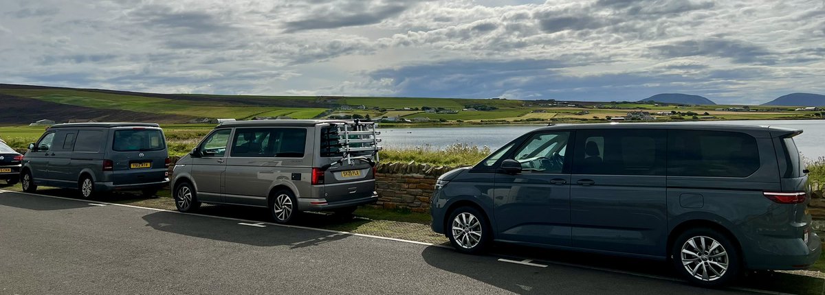 Edition002's tweet image. Lots of T7 Multivan California news this week, took this comparison photo of our hire T6.1 alongside a T7 Multivan in Orkney this week.