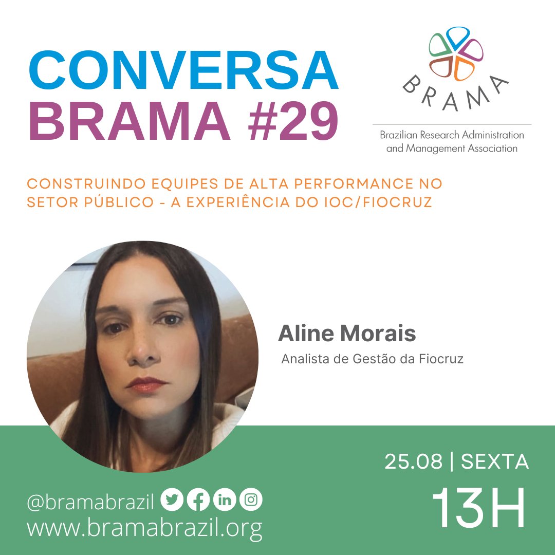 bramabrazil's tweet photo. BRAMA BRASIL convida você para a Conversa Brama #29:

Data:  25/08/23 das 13h às 14h

Dados para acesso ao encontro no Zoom:

Link:
https://t.co/Se0Ey7zEu3

ID: 991 3196 4034
Senha de acesso:  448395 https://t.co/TpOWIKJHOt