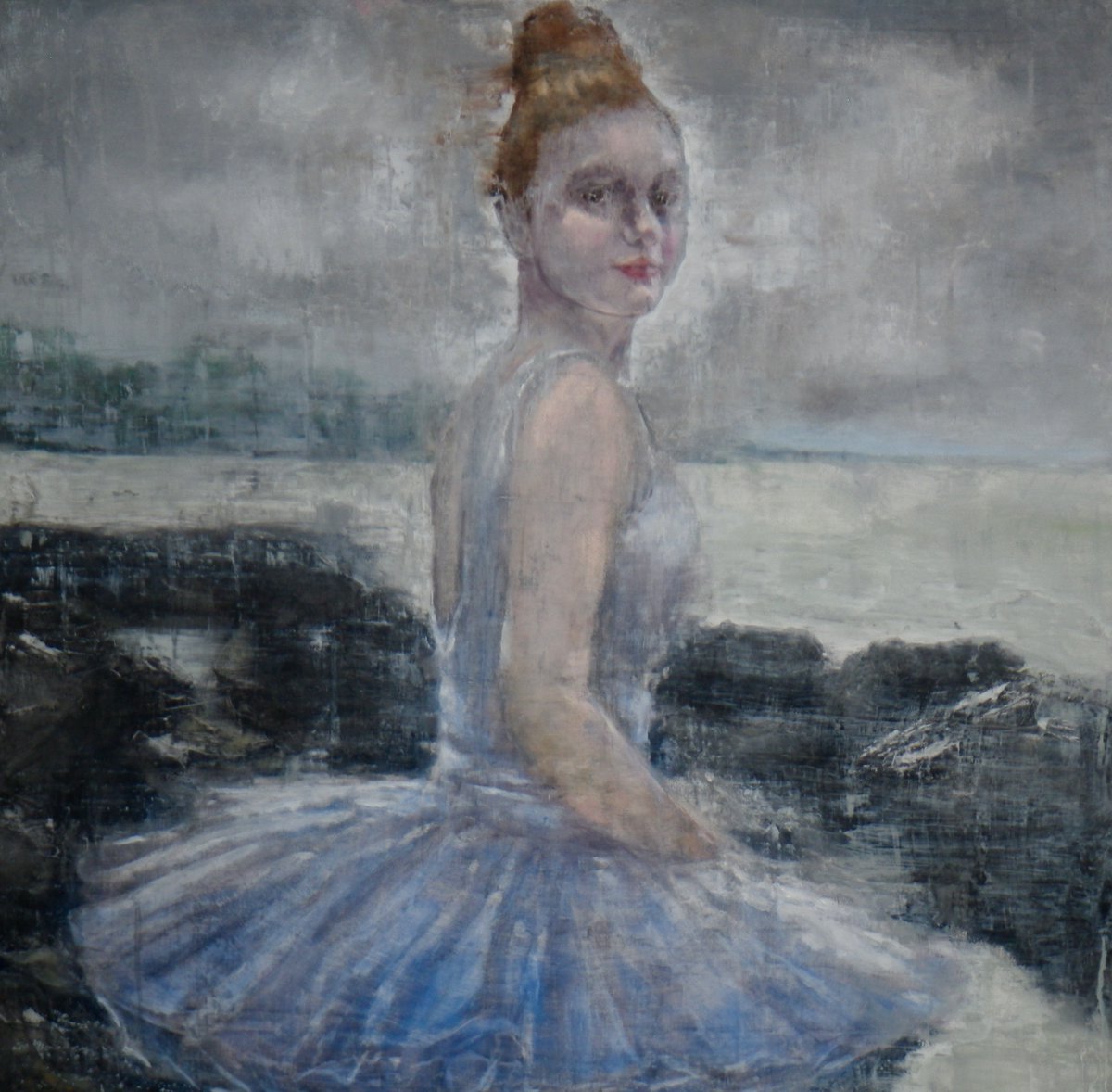 Dancing Alone by Ann-Marie Brown

I'm working the first Spring of Covid on a series of paintings called the Quarantine Suite. I ached during the lockdowns for youth. This flame of a girl is a dancer who lights up the stage &amp; spent it dancing alone.