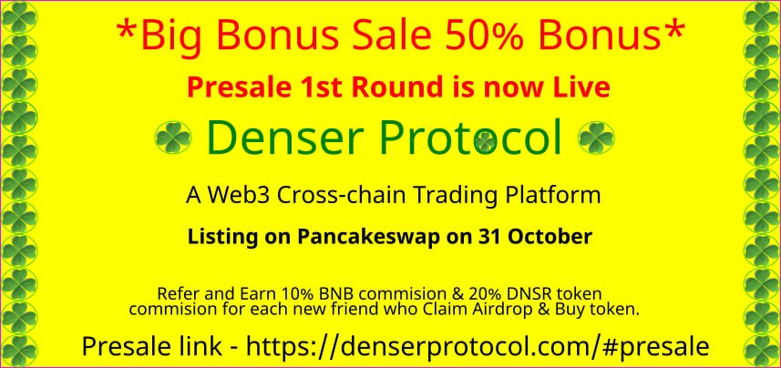 DenserProtocol's tweet image. 🎁Hurry up! Buy with 50% Bonus
Open the link below 👇 and follow the steps.
github.com/DenserProtocol…