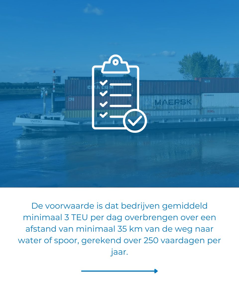 ctdoesburg's tweet photo. Op weg naar een duurzamere toekomst in #goederenvervoer? 🌱 Overweeg de overstap van wegtransport naar de #binnenvaart met de #ModalShift subsidie! Transport via de binnenvaart draagt namelijk bij aan minder verkeersdrukte en een afname in CO2-uitstoot! 🌍 https://t.co/aRlVd3Bdlg