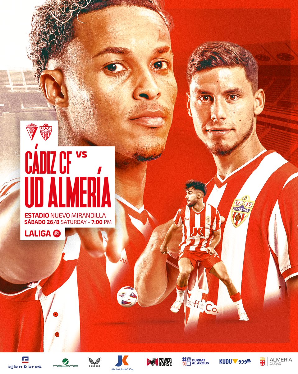 𝐌𝐚𝐭𝐜𝐡𝐝𝐚𝐲      

🤜 ¡Vamos con todo!    

🆚 <a href="/Cadiz_CF/">Cádiz Club de Fútbol</a> 
⌚️ 19:00 h.    
📍 Nuevo Mirandilla.   
📺 <a href="/DAZN_ES/">DAZN España</a> | <a href="/Gol/">GOL</a> 
📻 #UDARadio.      

#CádizAlmería | #VamosAlmería