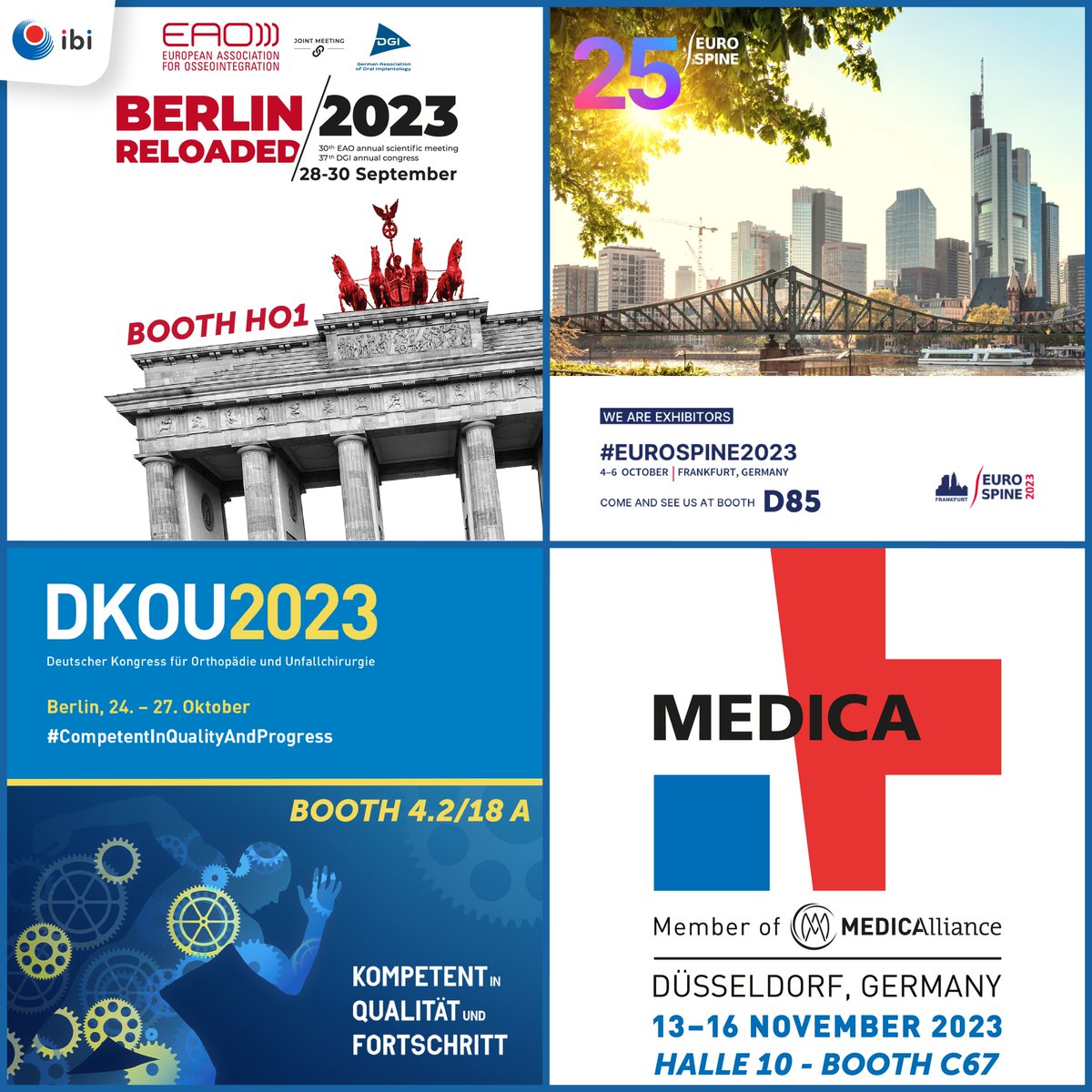 smartboneibi's tweet image. 📅 @EAO_Association  - Messe Berlin
🗓️ September 28th-30th
📍 Booth H01

📅 @EUROSPINESoc  - Messe Frankfurt
🗓️ October 4th-6th
📍 Booth D85

📅 #DKOU - Messe Berlin
🗓️ October 24th-27th
📍 Booth 4.2/18 A

📅 #Medica - Messe Dusseldorf
🗓️ November 13th-16th
📍 Hall 10 - Booth C67