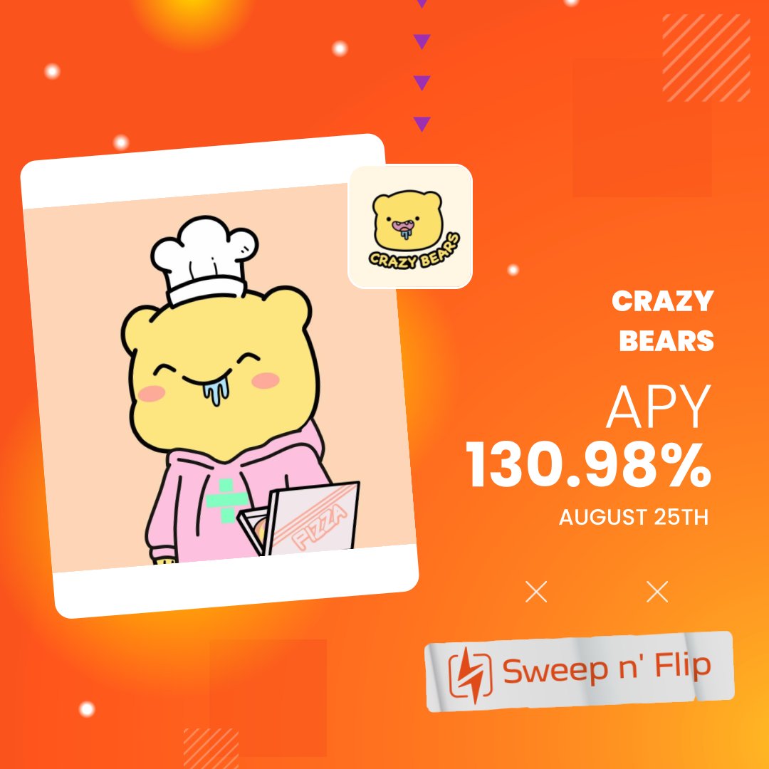🚨 Which collection has the highest APYs of the week?

If you are not a liquidity provider, you are missing out on yields! 🫠🫠

🐻 Congrats, <a href="/CrazyBearsNFT/">CrazyBears</a>! 

#LQDTYPRVDR
