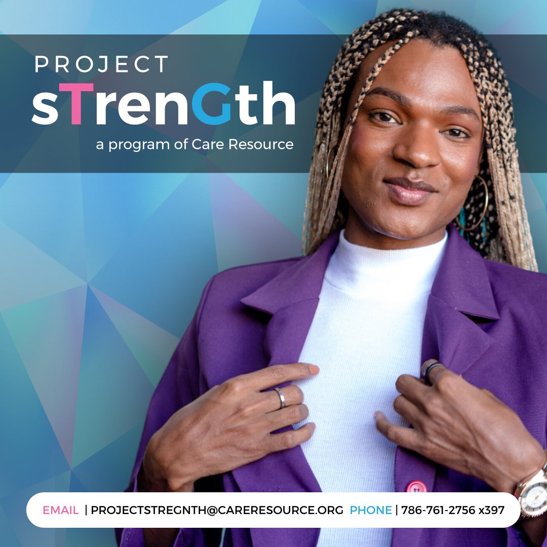 CareResourceFL's tweet image. Project sTrenGth by Care Resource offers personalized support and inclusive healthcare services for the transgender and gender-diverse community.

Call 786-761-2756 or email projectstrength@careresource.org to learn more.

 #ProjectStrength #GenderAffirming