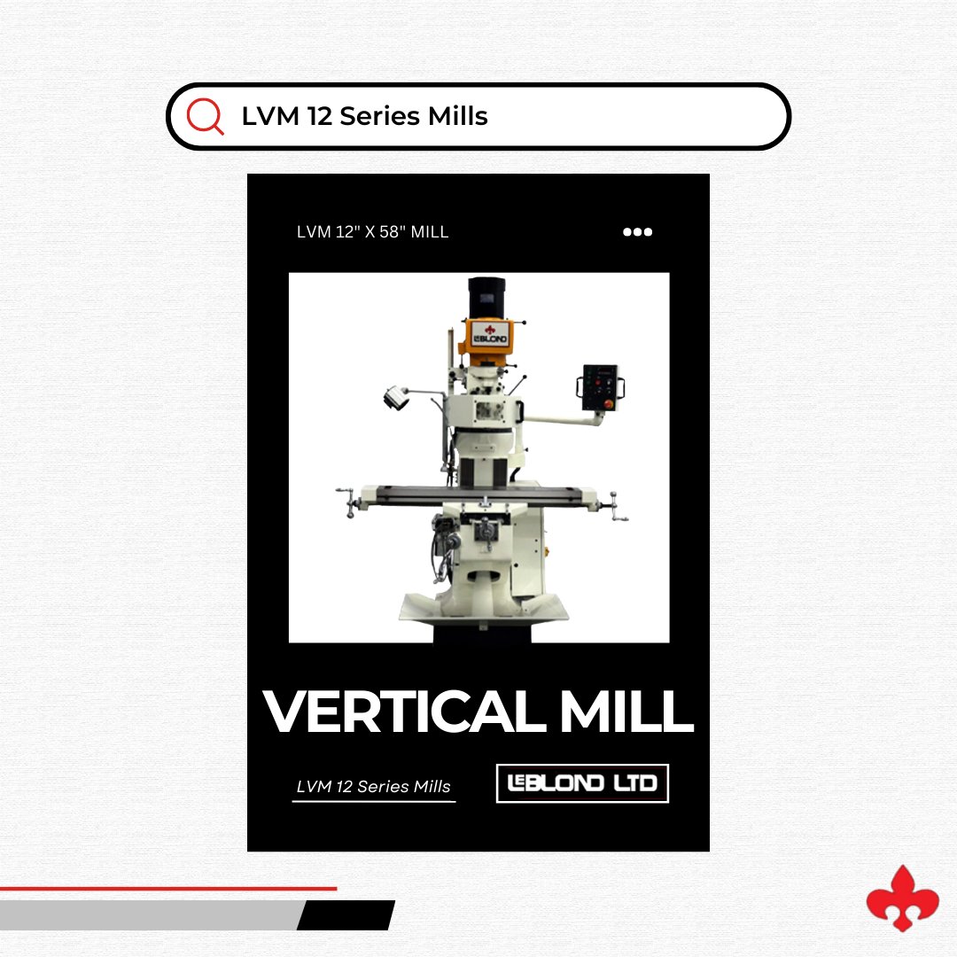 The LVM 12 Series Mill comes with a 12' X 58' table perfect for large jobs. Visit our website to view the details and get your custom quote today! ⚜️

Link: leblondusa.com/leblond-vertic…
#leblond #leblondltd #machines #machinetools #verticalmill