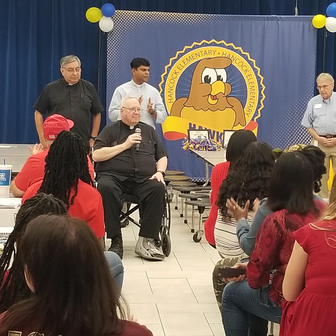 pophouston's tweet photo. The Prince of Peace Clergy is thrilled to officially adopt Hancock Elementary!
We look forward to praying and supporting the Hancock Staff and Students this school year!
Please keep all in your prayers as they begin school next Monday!
#pophouston https://t.co/qT5ZzwdPXb