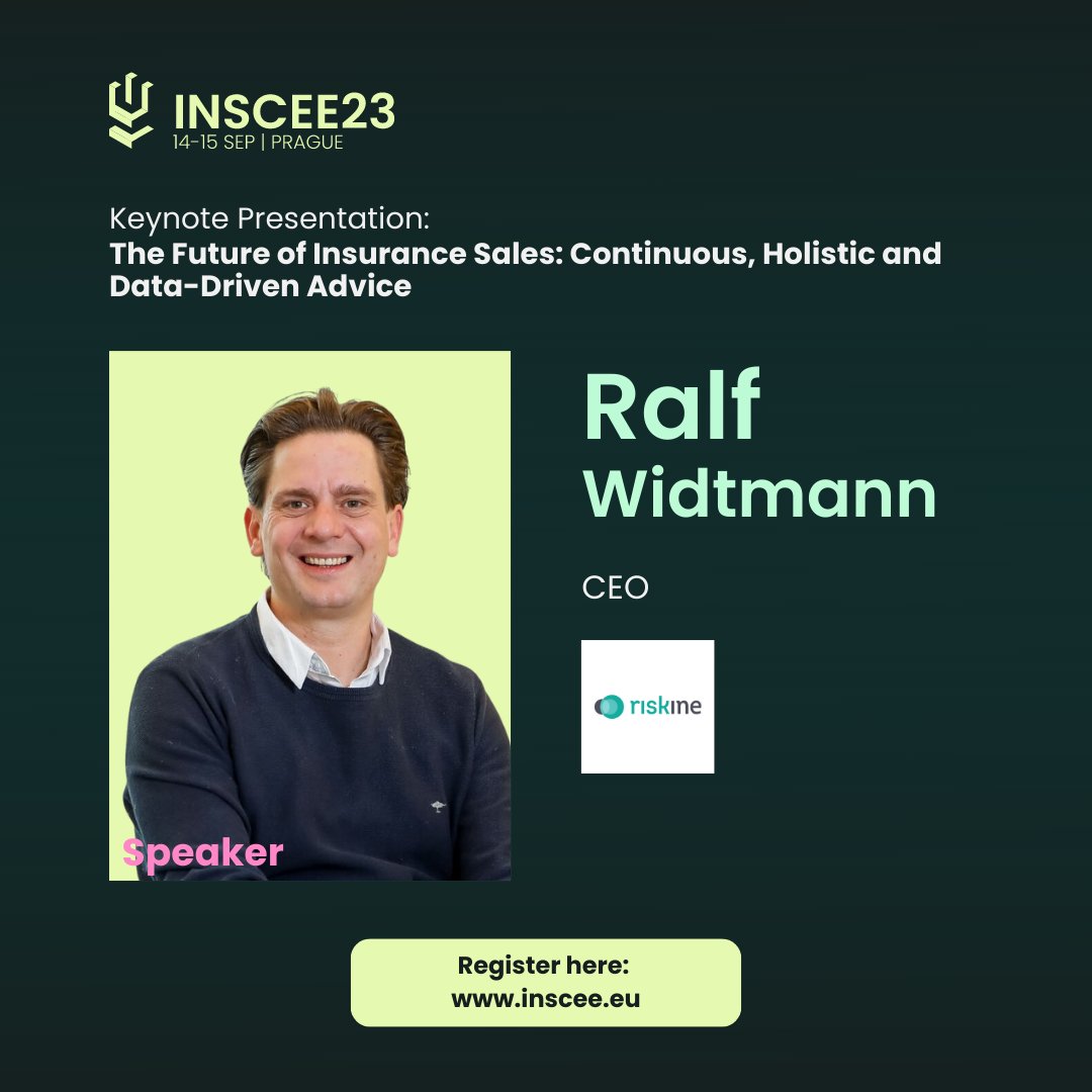 connectivacee's tweet photo. We're excited to introduce a thought-provoking session: "The Future of Insurance Sales: Continuous, Holistic and Data-Driven Advice" in the Distribution Strategy module. Speaker: Ralf Widtmann, CEO of riskine. Secure your spot now: https://t.co/UotxQHjWHO https://t.co/wrsHb2kcT3