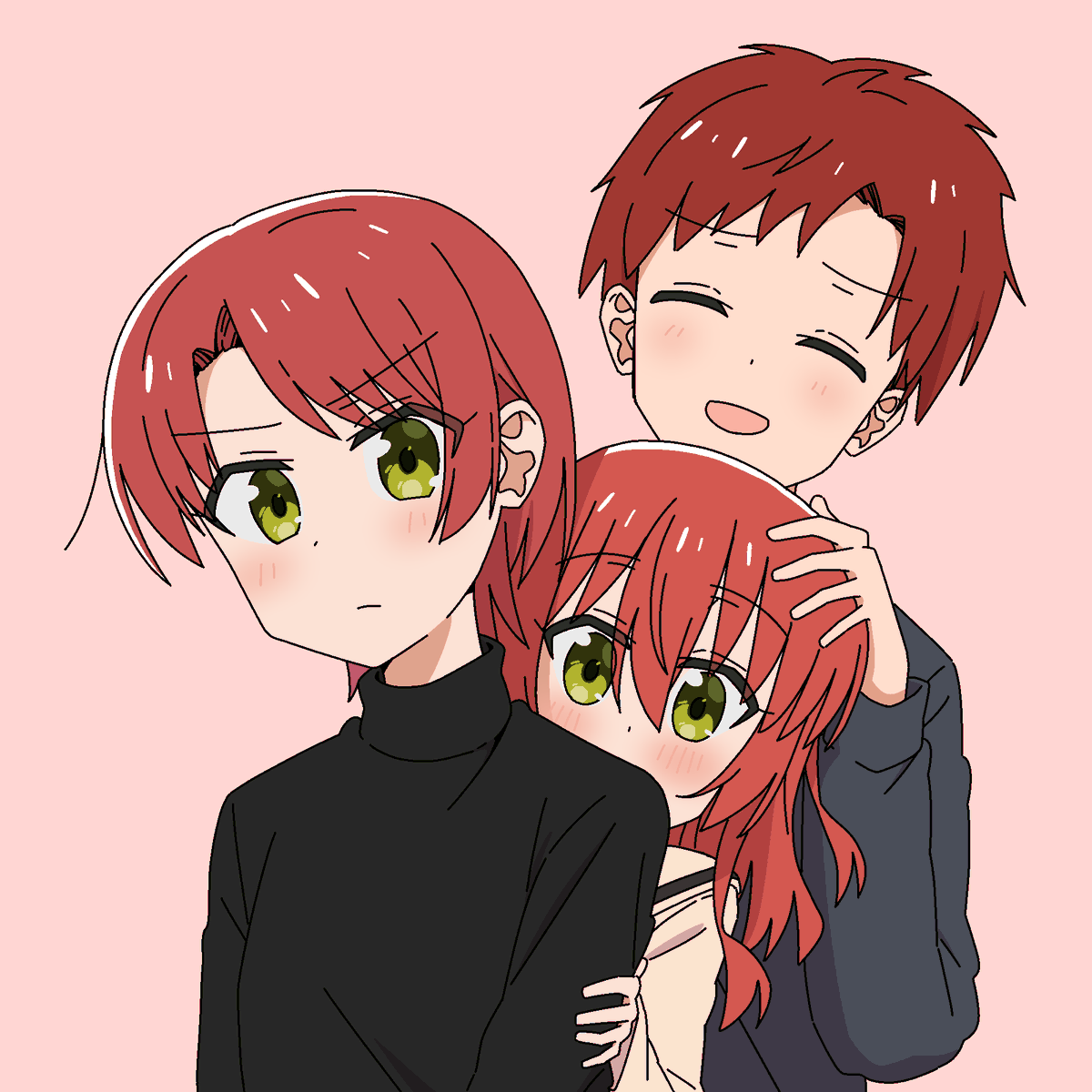 red hair siblings green eyes 2girls multiple girls brother and sister 1boy  illustration images