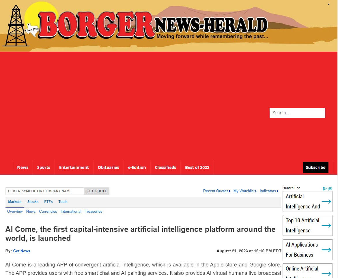 🎉Border News Herald's report on AI COME: business.borgernewsherald.com/borgernewshera…

<a href="/AiCome2023/">AI Come</a>