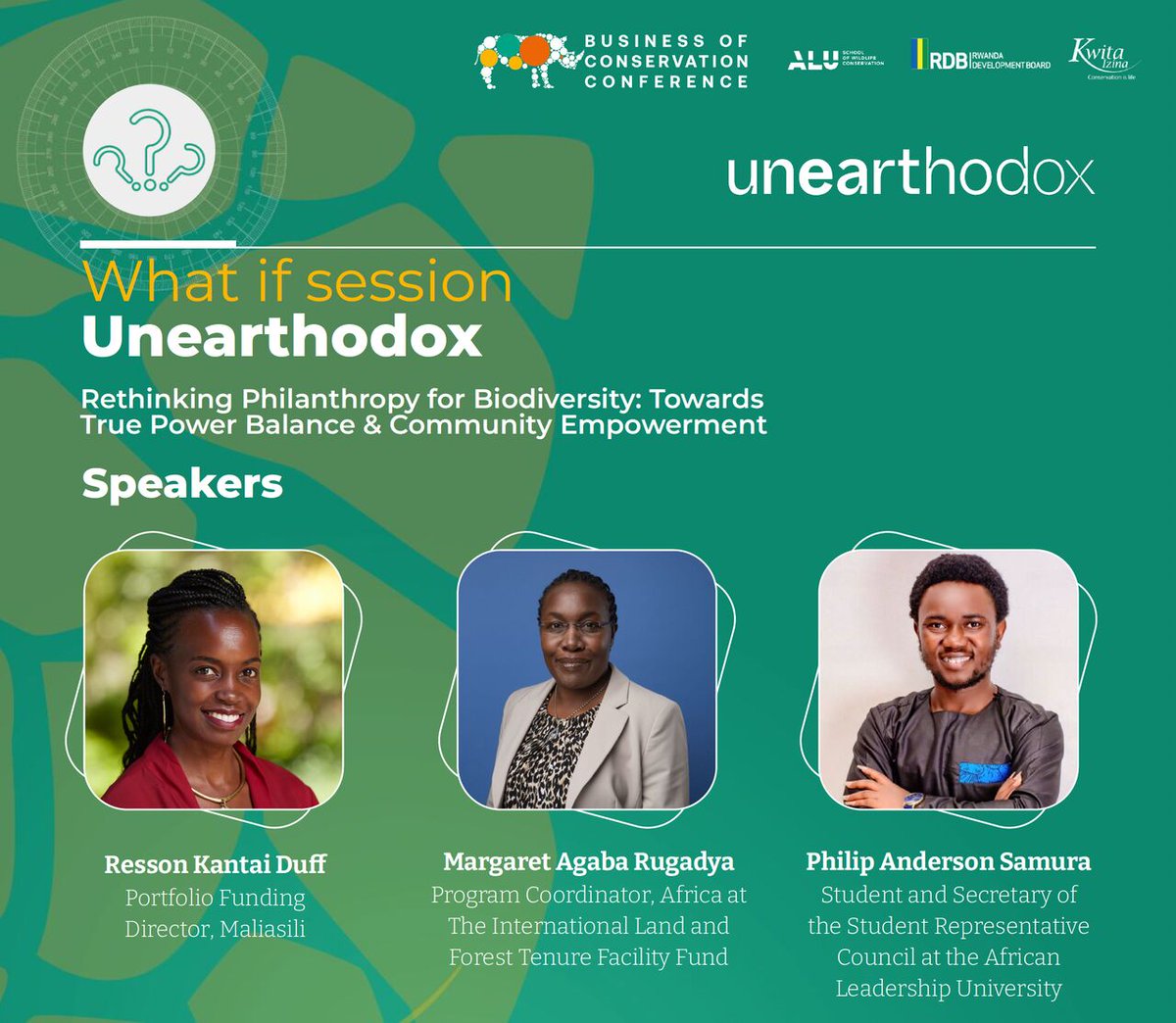 Going to <a href="/alueducation/">African Leadership University</a> #BCC2023 in Kigali? I'll be there too! I will be serving as a panelist in a session hosted by <a href="/_unearthodox/">Unearthodox</a>  titled 'Rethinking Philanthropy for Biodiversity: Towards True Power Balance &amp; Community Empowerment' on 30 Aug 4-5:15pm CAT. Join the discussion!