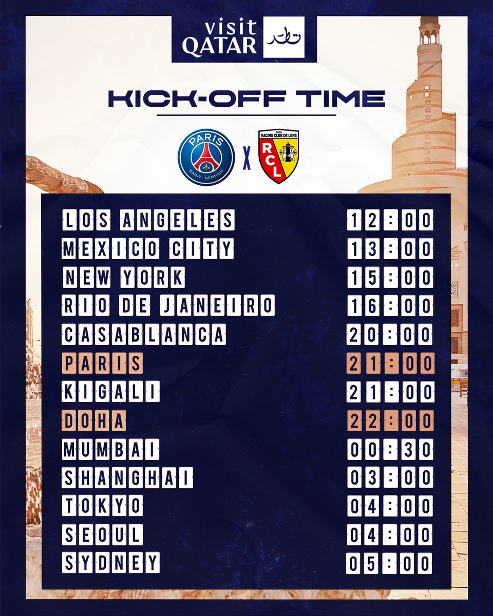 PSG_inside's tweet image. 🕘 𝐊𝐈𝐂𝐊-𝐎𝐅𝐅 𝐓𝐈𝐌𝐄 🕘

⚽️ #PSGRCL - 21h CEST 

Présenté par @VisitQatar