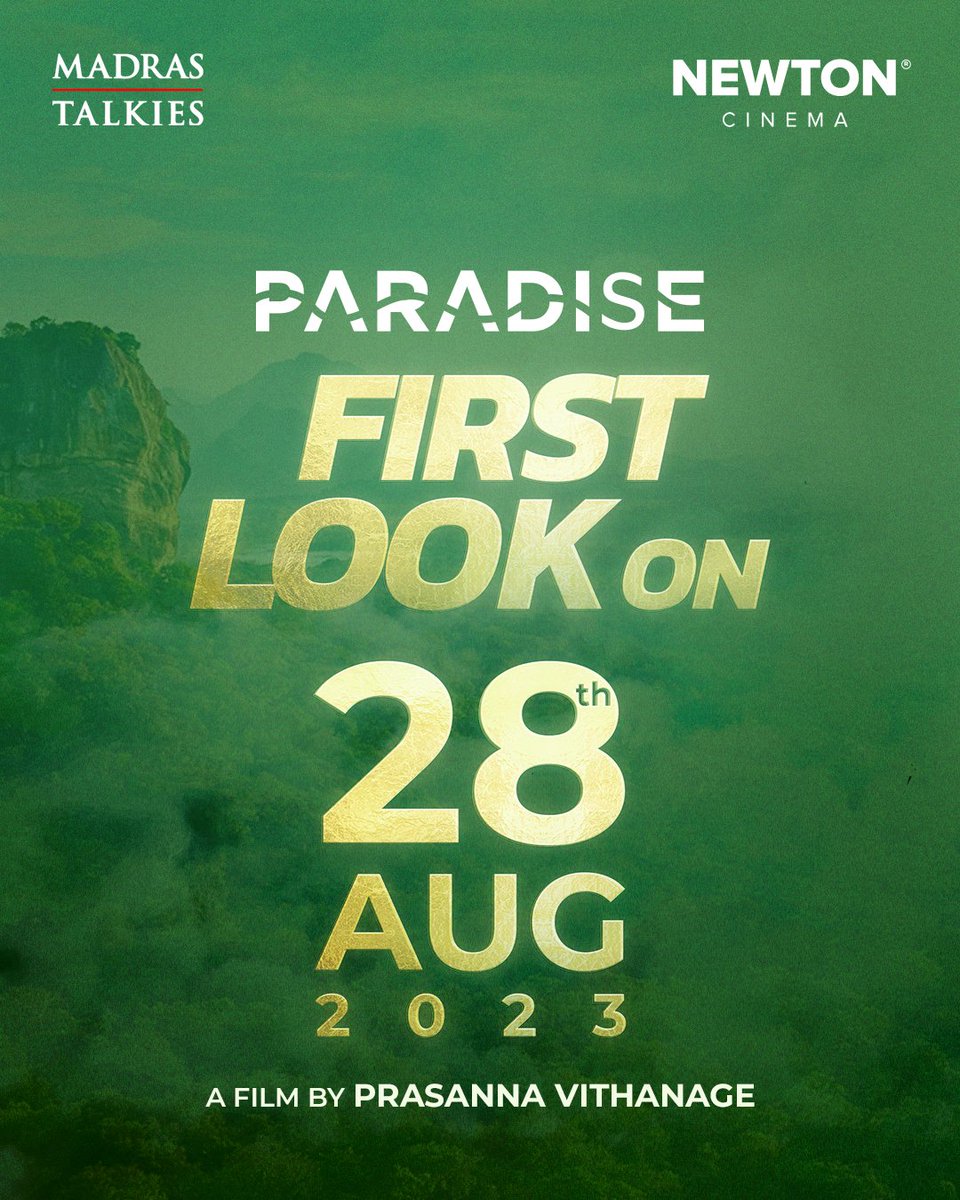 Excited to announce Newton Cinema's next feature film 'PARADISE,' poster release on 28th Aug 2023! @prasannavith @Anu_Sen17 @roshanmathew22 @darshanarajend @ShyamFernando @mpactorsstudio @IshamSamsoodeen @MadrasTalkies_ #madrastalkies #newtoncinema