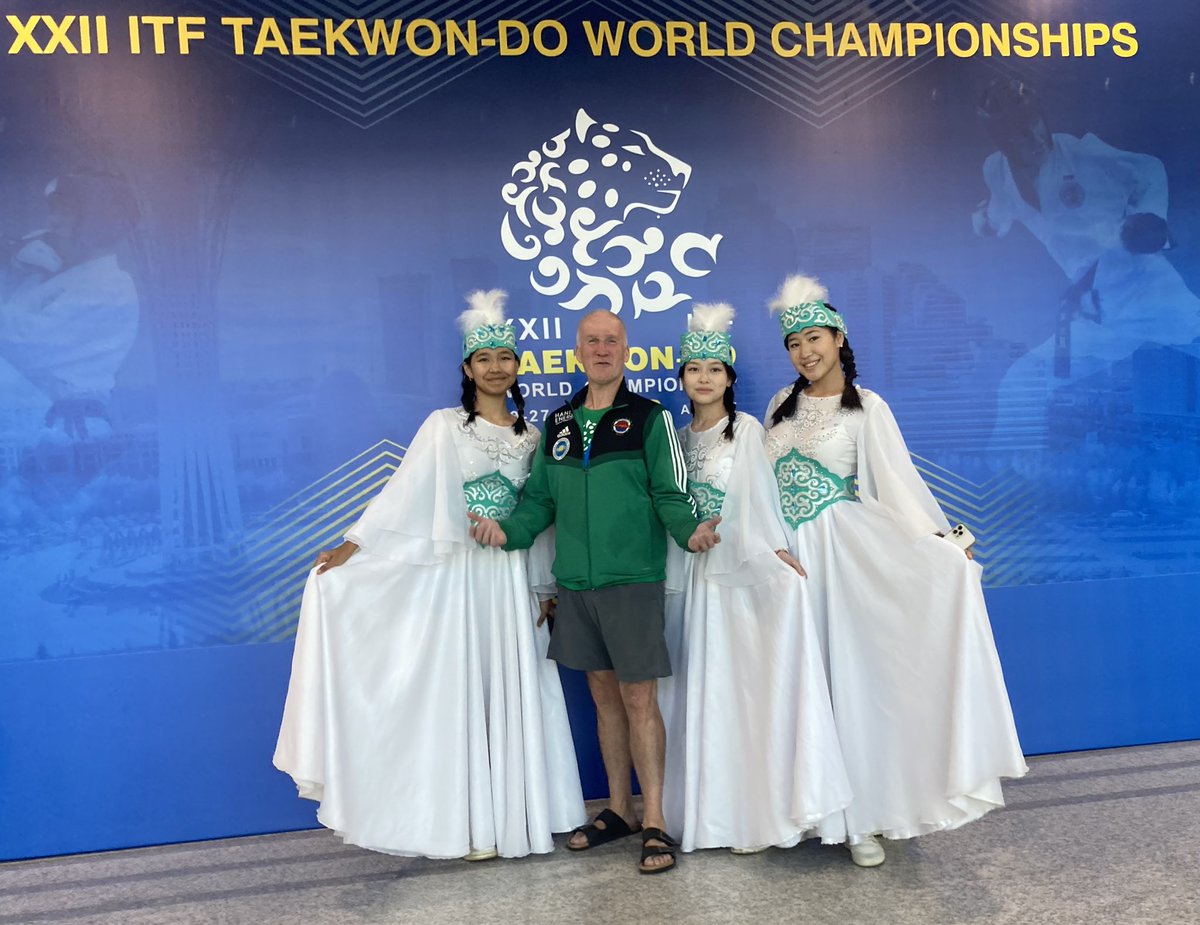 Great performance by Mr John Malone in veteran’s sparring today at the World Championships in Astana, Kazakhstan. Making new friends everywhere he goes. Thanks to <a href="/HanleyEnergy/">Hanley Energy</a> for their continued support. <a href="/MHDTKD/">GM Howard Taekwon-Do</a>