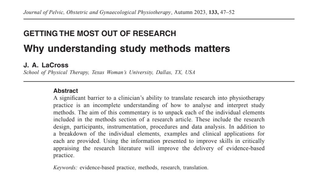 Our latest POGP Journal also includes articles on Getting the Most out of Research! 📚

"Why understanding study methods matters"

#jpogp #pogp #upcomingedition #evidencebasedpractice #methods #research #translation