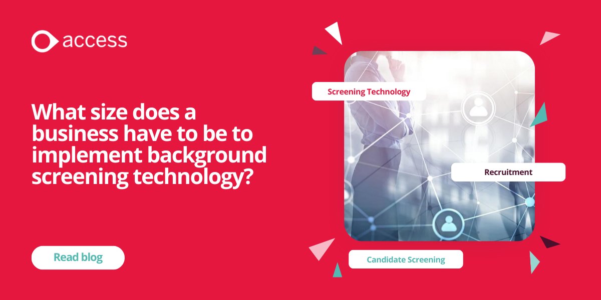 What size does a business have to be to implement background #screening technology? In an era marked by evolving tech advancements, businesses of all sizes face the need to safeguard. Find out more in this blog from @AccessGroupREC: ow.ly/g0jU50PEkGx #Recruitment