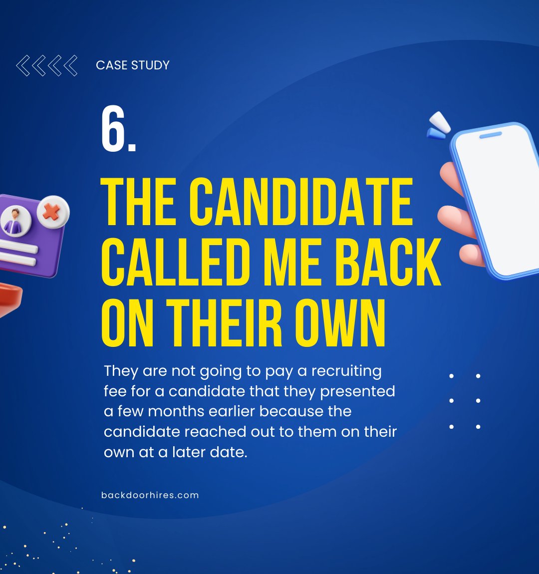 📚 Case Study Alert! Back Door Hires Case Study #6 reveals a fascinating twist: the candidate initiated the contact! 🌐 Dive into the dynamics of modern hiring strategies and how we're revolutionizing the recruitment game. 

Read more ecs.page.link/4881K 

#RecruitmentSuccess