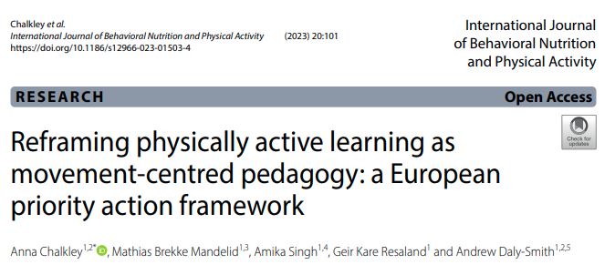 🚨 NEW publication from the ACTivate <a href="/ACTivateEu/">ACTivateyourclass</a>  <a href="/EUErasmusPlus/">Erasmus+</a> funded project. The <a href="/IJBNPA/">IJBNPA</a> paper provides a European priority action framework for Physically Active Learning #PAL

👉bit.ly/45rFApa