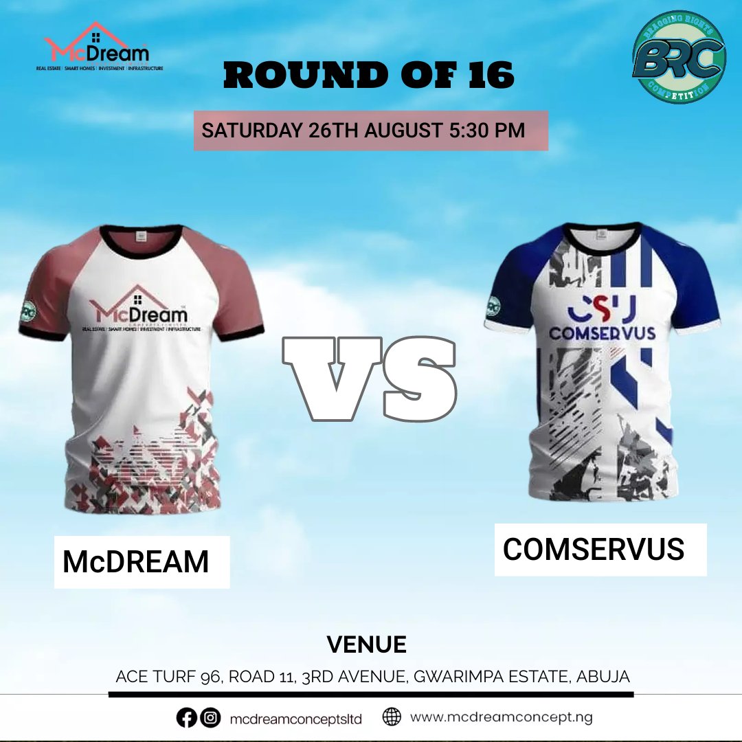 **Exciting Round of 16 Clash! McDREAM vs. COMSERVUS** 

#McDREAMvsCOMSERVUS #RoundOf16Clash #FootballShowdown #AceTurfStadium #GwarimpaEstate #AbujaFootball #MatchDayExcitement #IntenseBattle #QuarterFinalQuest #TeamSpirit #SupportYourTeam #FootballPassion #SoccerFever #GameOn