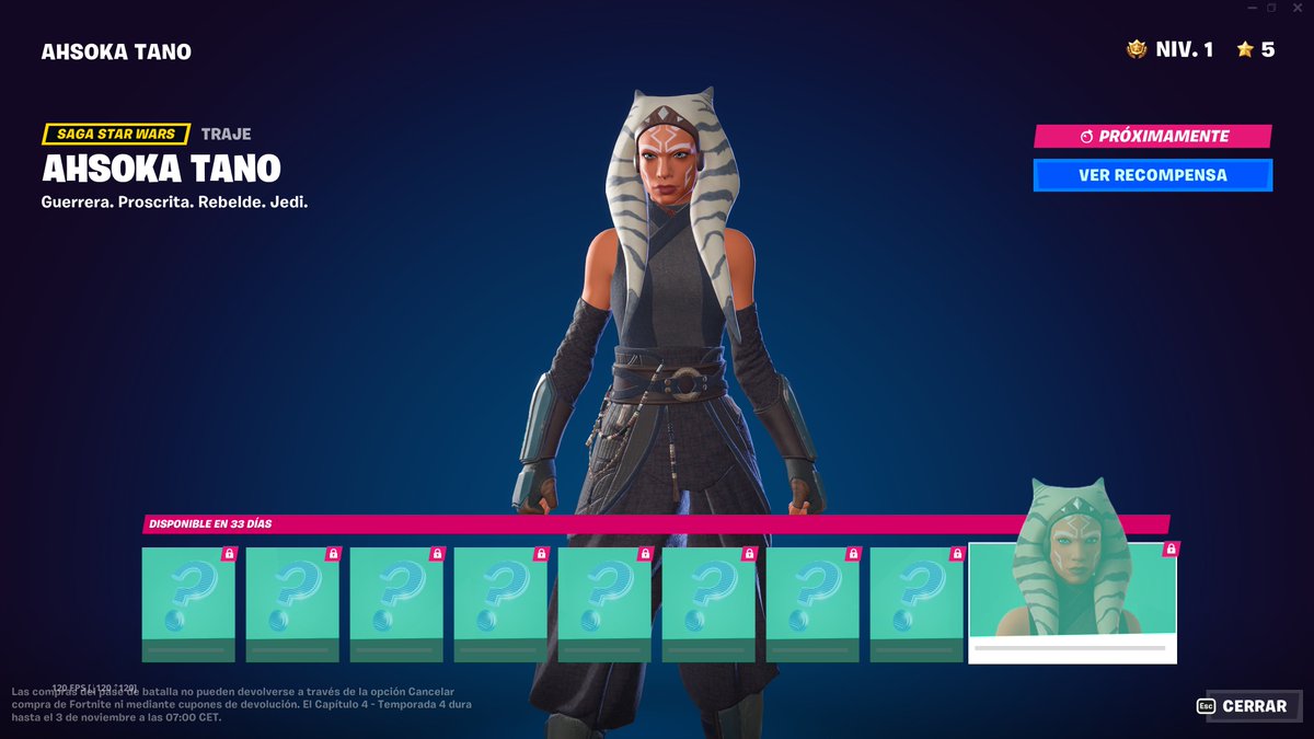 Ahsoka Tano se podrá desbloquear el 27 de Septiembre. #Fortnite  #FortniteLastResort, image size:1200x675