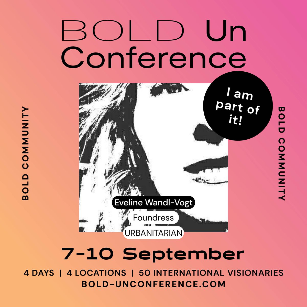 thrilled 2 be part of the upcoming BOLD unconference in AT! looking forward 2 networking + learning & growing w/ great minds from around the world. see u!
#BOLDUnconference #Matchmake #Collaborate #BOLDCommunity @urbanistyka @Justhood_net #k4h+ @ArsElectronica #explorations4u