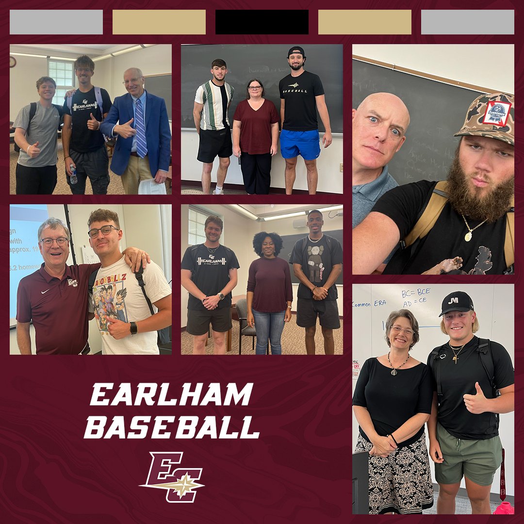 EarlhamBaseball's tweet photo. Day two of classes in the books for EC Baseball! #Picswithprofs https://t.co/mPvc29XDah