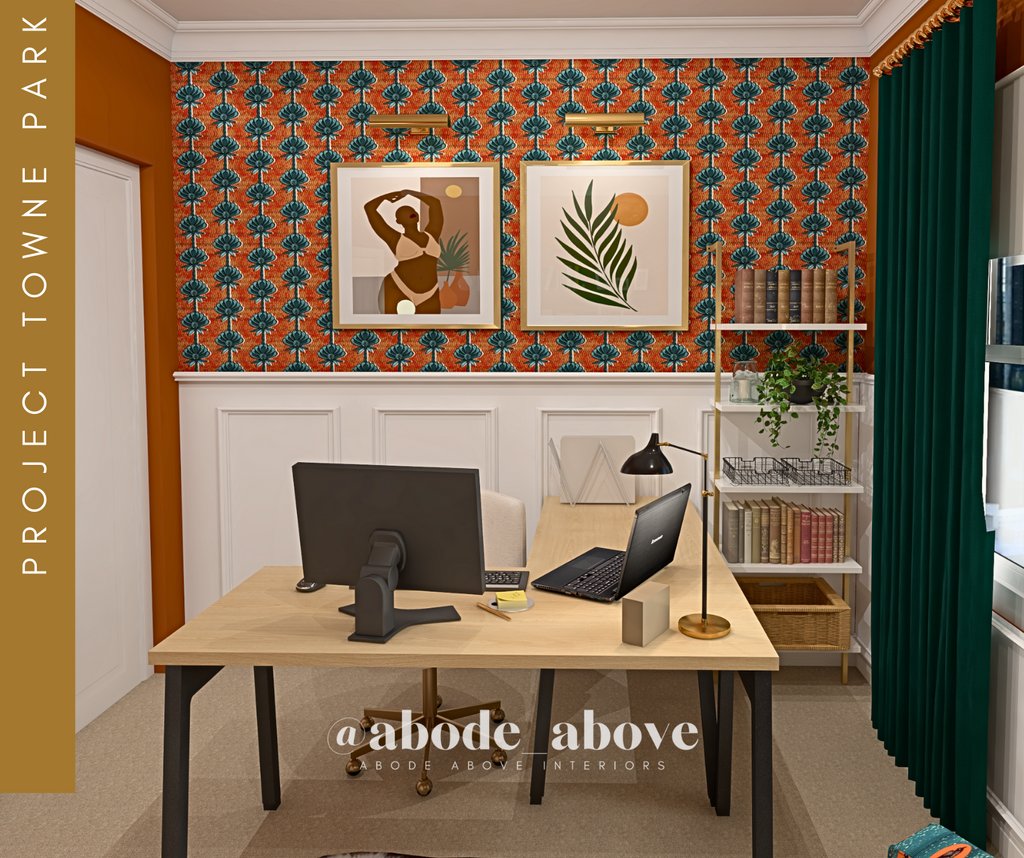 abode_above's tweet photo. Step into a world of creativity and inspiration like this beautiful and colorful home office designs! We know just how to transform your workspace into a stunning masterpiece. Get ready to fall in love with your work space all over again! https://t.co/lGAsPC7ACP