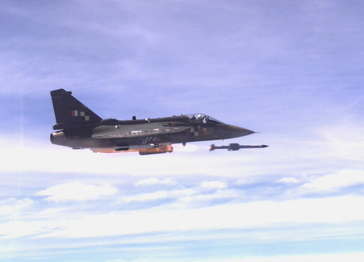 Tejas LSP7 recently test fired Astra BVRAAM, marking the first time when an Indian missile was fired from an Indian plane