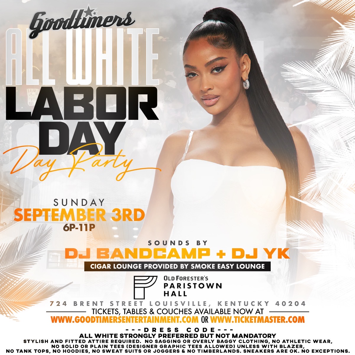 Only 9 More Days until Labor Day weekend Dayparty! Upscale All White Dayparty + Indoor &amp; Outdoor Entertainment, 2 Levels, 2 Outside Patios + Cigar Lounge.. Sounds by DJ Bandcamp + DJ YK.. Grab Your Tickets Today!! goodtimersentertainment.com or ticketmaster.com/goodtimers-lab…