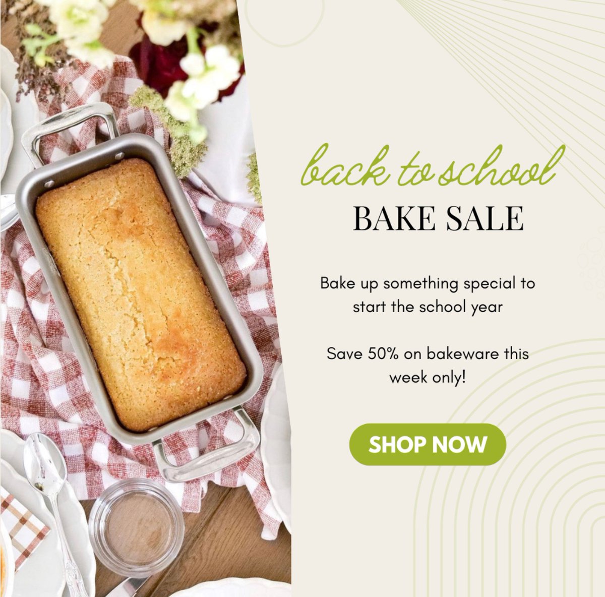 360Cookware's tweet photo. BAKE FOR SCHOOL SALE 📚🚌🚍✏️👩🏻‍🍳
Let’s bake up something special with 50% off Bakeware one week only! Today through the 31st! Let’s get baking!

#360cookware #stainlesssteelcookware #waterlesscookware #waterlesscooking #cookware #onetimepurchase #handcrafterinamerica https://t.co/aA6zBD3Njk
