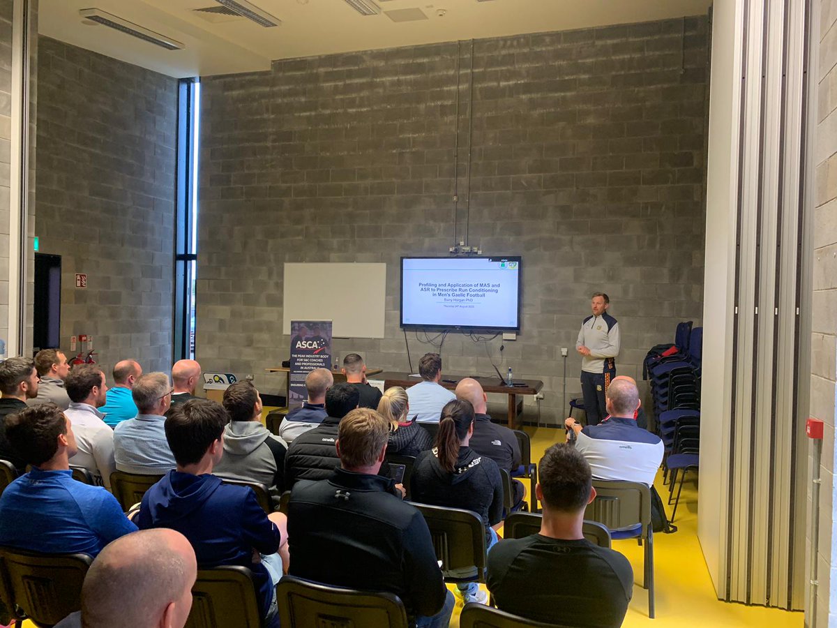 Really enjoyed the chance to present on "Profiling &amp; Application of MAS &amp; ASR to Prescribe Run Conditioning in Men's GAA Football" in yesterdays <a href="/the_ASCA/">Aus S&C Assn</a> workshop <a href="/MeathGAA/">Meath GAA</a>. It was an honour to present alongside the great Dan Baker. Fantastic community of coaches in attendance!