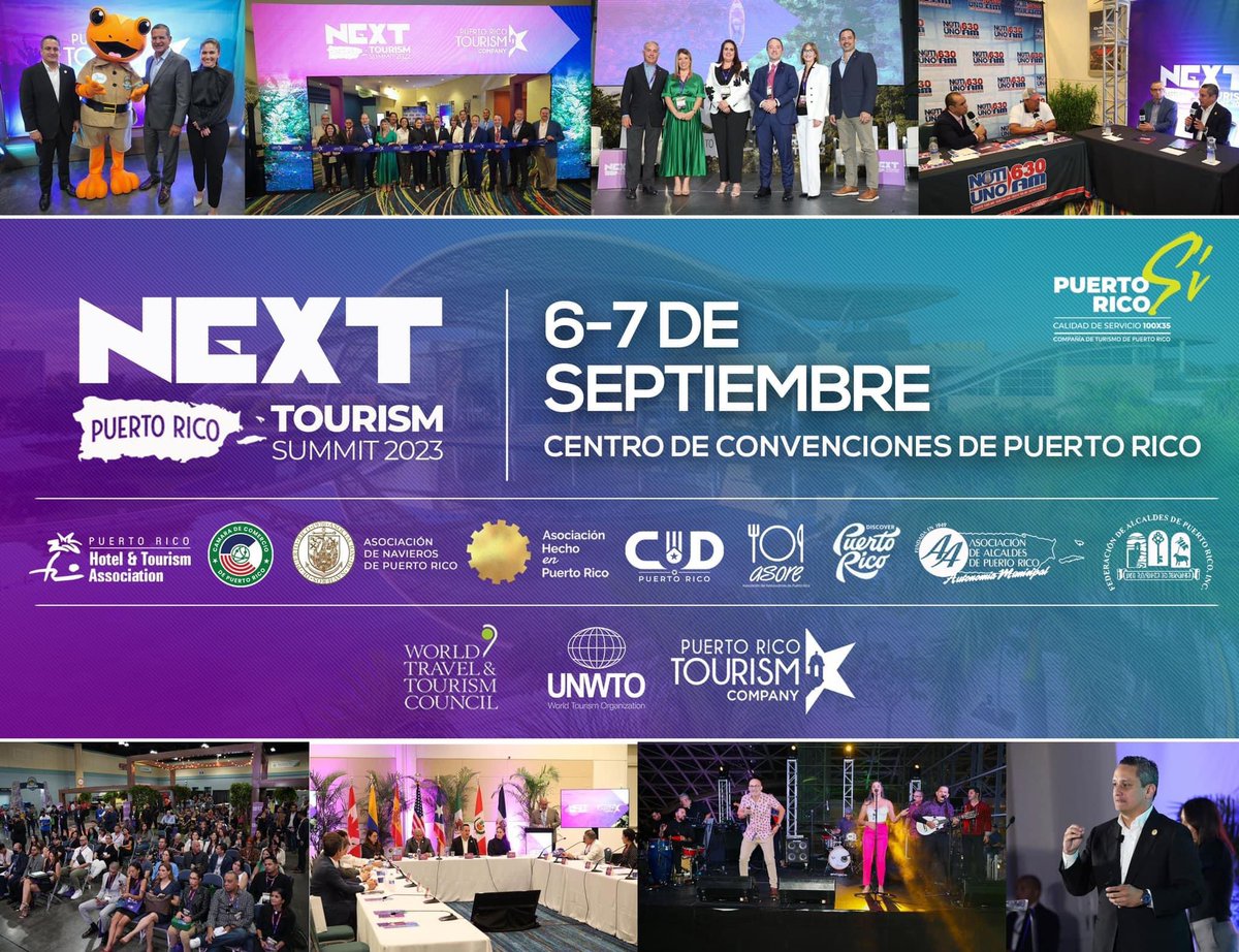 🗓 ¡Separa la fecha! La CTPR les invita a participar de la segunda edición de “NEXT: Puerto Rico Tourism Summit” el 6 y 7 de septiembre. 🗓6 y 7 de septiembre 📍 Centro de Convenciones de Puerto Rico 💻 Registro: nextpuertorico2023.eventbrite.com Evento libre de costo ¡Te esperamos!