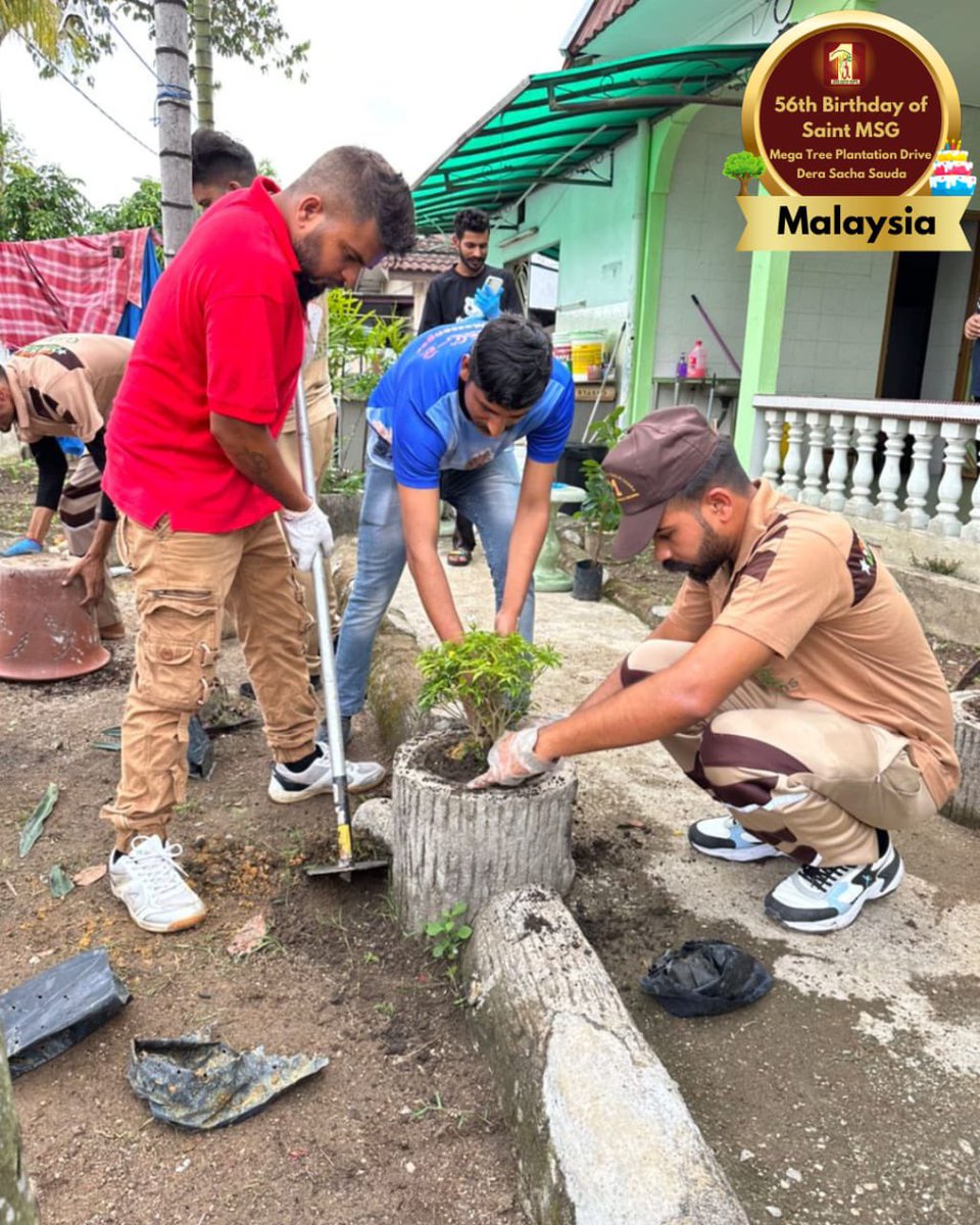 DSSNewsUpdates's tweet image. Why just light up the room, when you can light✨up the world? Celebrating Saint Dr. Gurmeet Ram Rahim Singh Ji Insan's 56th, Dera Sacha Sauda  volunteers Malaysia planted trees🌳for brighter future. #56thBirthday #SaintDrMSG #TreePlantation