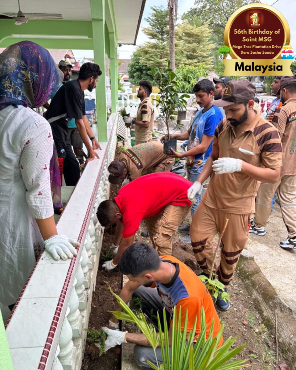 DSSNewsUpdates's tweet image. Why just light up the room, when you can light✨up the world? Celebrating Saint Dr. Gurmeet Ram Rahim Singh Ji Insan's 56th, Dera Sacha Sauda  volunteers Malaysia planted trees🌳for brighter future. #56thBirthday #SaintDrMSG #TreePlantation