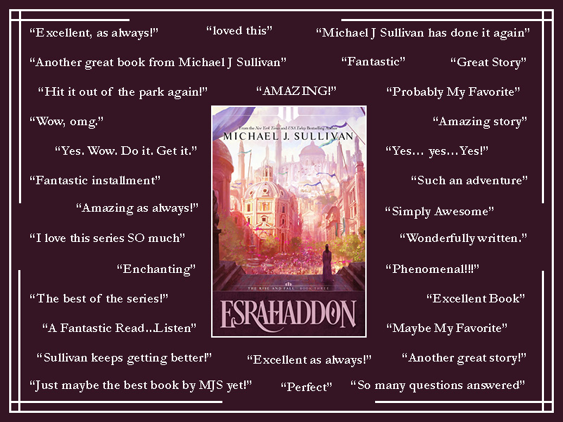 author_sullivan's tweet photo. Esrahadon is at release day +10 and the reviews are coming in. More than 100 ratings and a 4.8 average! Thanks all for sayihng such nice things.
https://t.co/DqCr22oy8k https://t.co/Q1qJTTUq0l