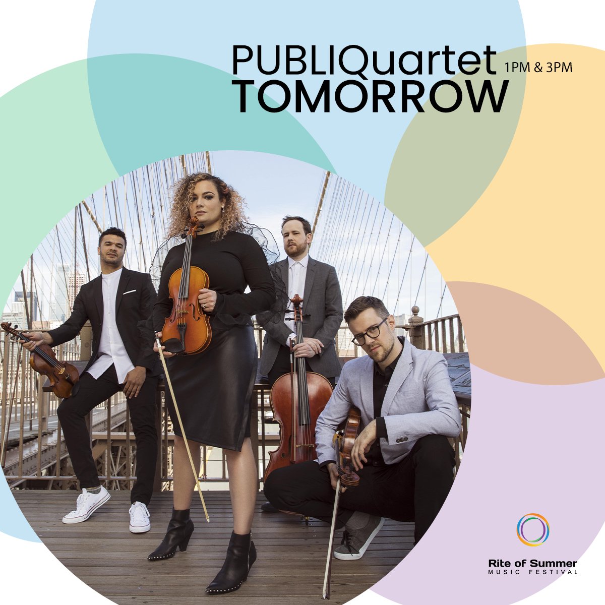Don’t miss your chance to see <a href="/PUBLIQuartet/">PUBLIQuartet</a> tomorrow at 1 and 3PM.

Join us to hear incredible music from its members:

🎶 Curtis Stewart (Violin)
🎶 Jannina Norpoth (Violin)
🎶 Nick Revel (Viola)
🎶 Hamilton Berry (Cello)

Reserve your spot on the ferry: govisland.com