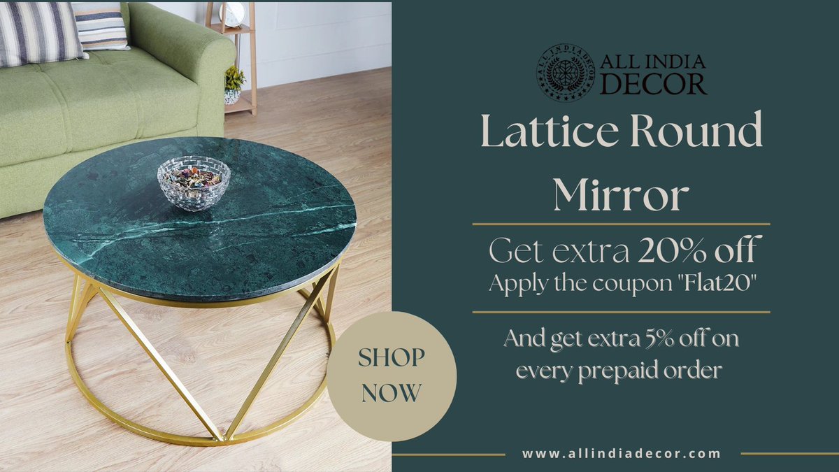 AllIndiaDecor's tweet photo. Bringing nature's beauty indoors with this stunning Emerald Green center table 🌿✨ Elevate your living space with a touch of elegance and a pop of vibrant color. #Allindiadecor #EmeraldElegance #CenterpieceChic #HomeDecorInspo #GreenVibes #InteriorGlam https://t.co/pedJuY5nlP
