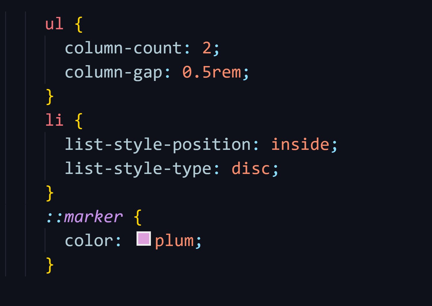 Dev Ed on X: "You can do some really fun things with list elements 🔥 By default your <li's> will have their bullet points on the outside, you can use list-style-position: inside Dev Ed on X: "You can do some really fun things with list elements 🔥 By default your <li's> will have their bullet points on the outside, you can use list-style-position: inside