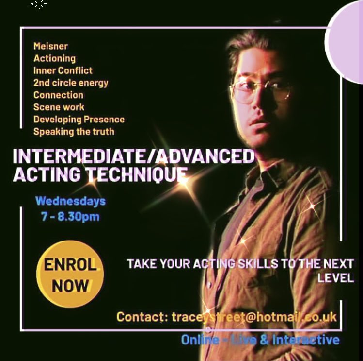 TraceyStreet19's tweet image. TAKE YOUR ACTING TO THE NEXT LEVEL ‼️ EVENINGS - online live &amp;amp; interactive course. Acting coach with 28 years experience of training &amp;amp; directing actors 🌀 Starts SEPT 13th &amp;amp; ENROLLING NOW 🌀 CONTACT: traceystreet@hotmail.co.uk for details. Only 4 places left! #LiverpoolHour