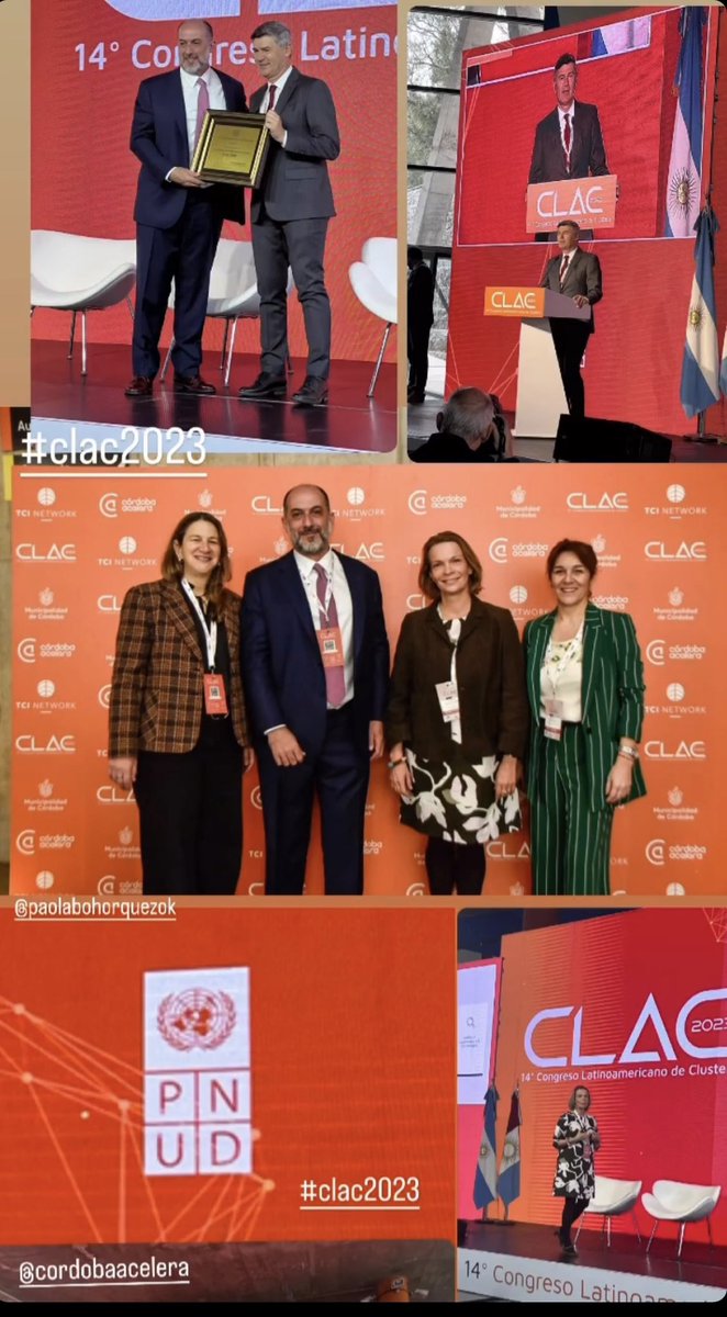 #CLAC2023 El equipo <a href="/PNUDArgentina/">PNUD en Argentina 🇦🇷</a> <a href="/PaolaBohor/">Paola Bohorquez</a> <a href="/Mechiansotegui/">Mechi Ansotegui</a> en la 14 Congreso Latinoamericano d Clusters, junto con el Secretario d Economía y Finanzas de la Municipalidad d la ciudad d Cordoba <a href="/GcAcosta/">Guillermo Acosta</a> y <a href="/meret_nielsen/">Merete D. Nielsen</a> Presidenta TCI Network. #ODS #Agenda2030 <a href="/PNUDLAC/">PNUD América Latina y el Caribe</a>