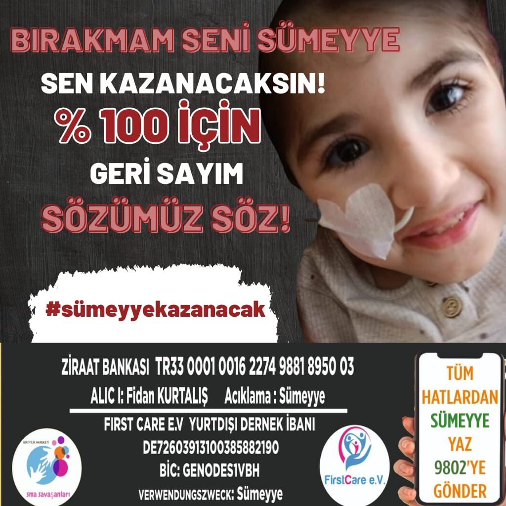 #sümeyyekazanacak Sümeyye hepimizin kızı bir çocuk parasızlıktan ölmesin sizlere yalvarıyorum.🙏🙏🙏