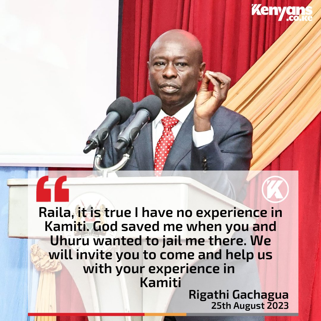 Kenyans's tweet photo. It is true I have no experience in Kamiti - Rigathi Gachagua to Raila https://t.co/uQQO48kg7k
