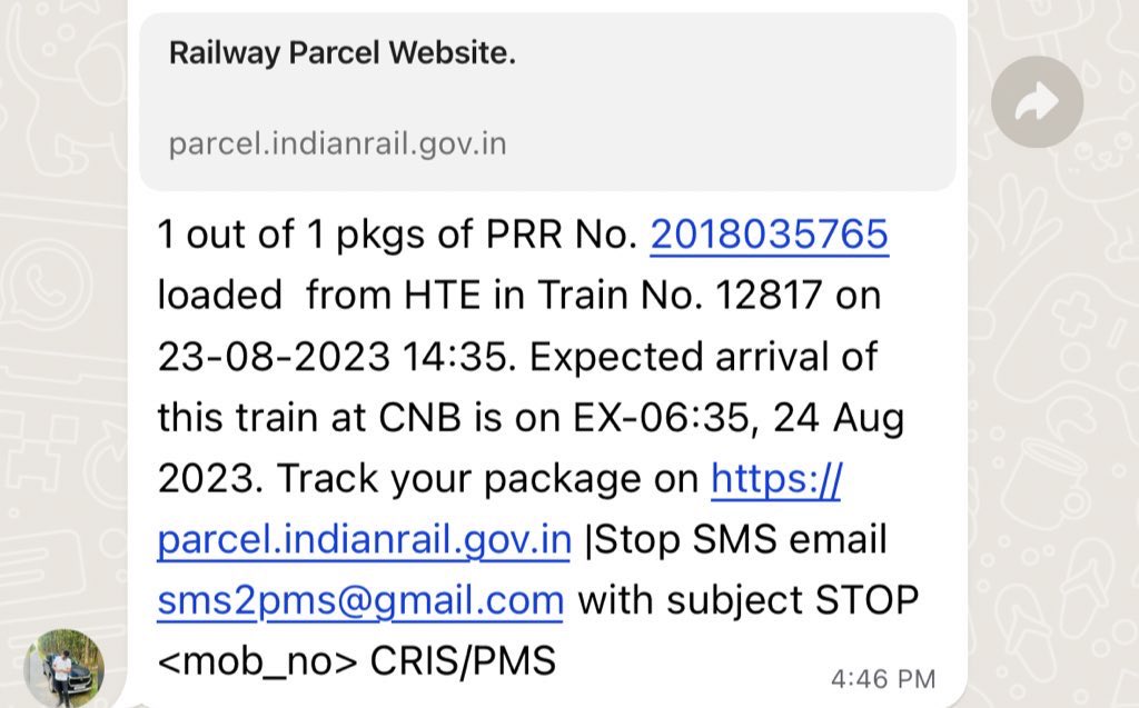 amitranjan0838's tweet photo. @RailMinIndia @RailwaySeva @RailMinIndia 
I would like to inform you that I have parcel my bike on Loaded on train,Coach https://t.co/1Q7V6f8L1X on 23/08/2022 from Hatia (HTE) Jharkhand to Kanpur station but today (24/08/2023)also i haven’t received my parcel and no update yet. https://t.co/lziMy2EaCL