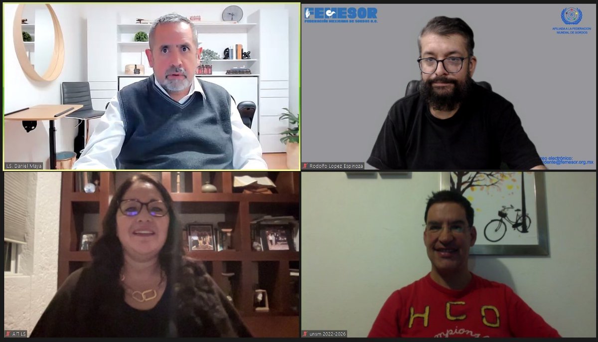 Reunión exitosa de organizaciones de la sociedad civil de personas sordas e intérpretes. Trabajando juntos con la SEP sobre la situación de los libros de texto gratuitos. <a href="/UNSMexico/">UNSMexico</a> <a href="/WFDeaf_org/">World Federation of the Deaf</a> ATI