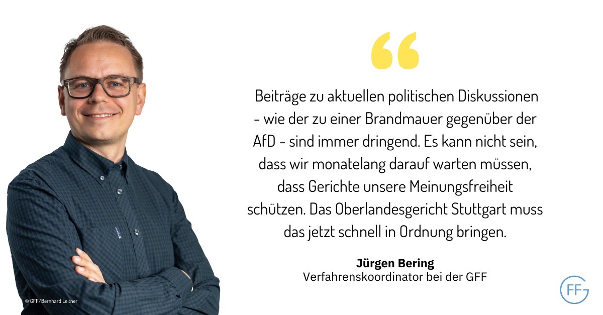 Auf in die nächste Instanz! Das LG Hechingen hat unseren mit @Mesarosch eingereichten Eilantrag gegen die Sperrung seines AfD-kritischen Posts abgelehnt. Die Begründung: Es bestehe keine Dringlichkeit. Warum dieses Argument nicht trägt. 👇
x.com/freiheitsrecht…