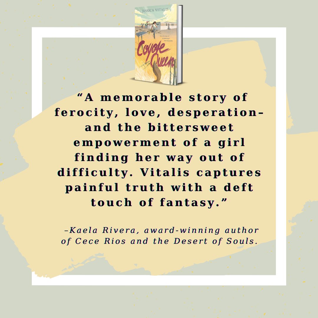 Incredibly grateful for this blurb from @Kaela_Rivera_! 
COYOTE QUEEN releases October 10th and is available for preorder now. Perfect for classrooms and libraries!